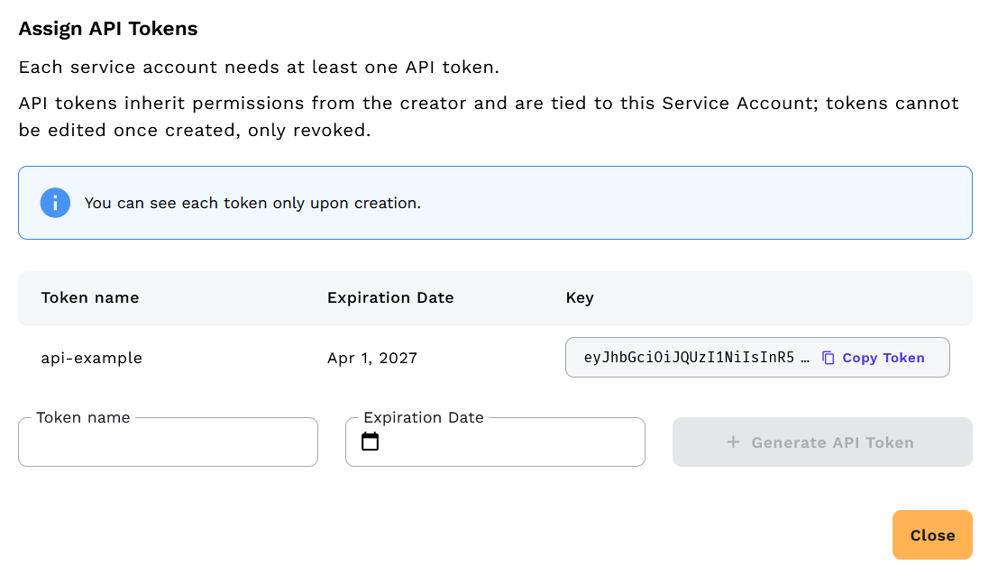 API Token Generated