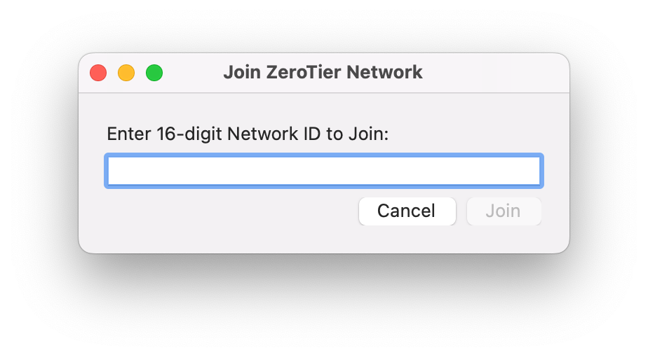 Enter network ID