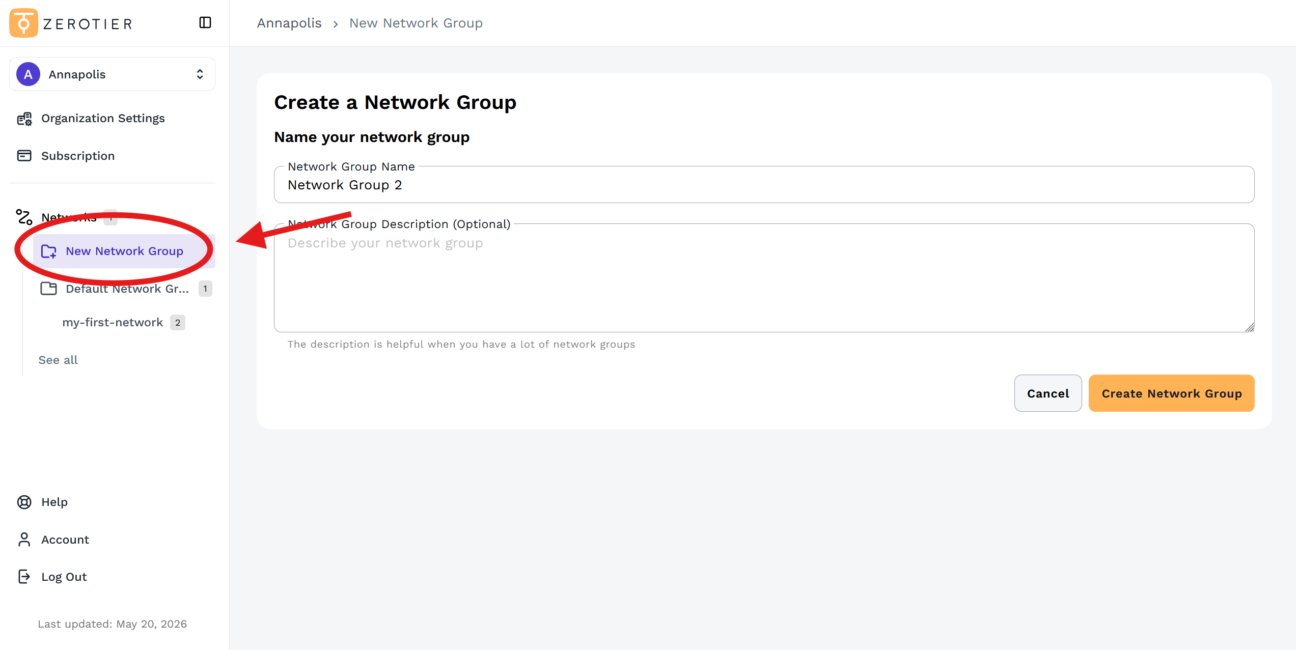Create Network Group