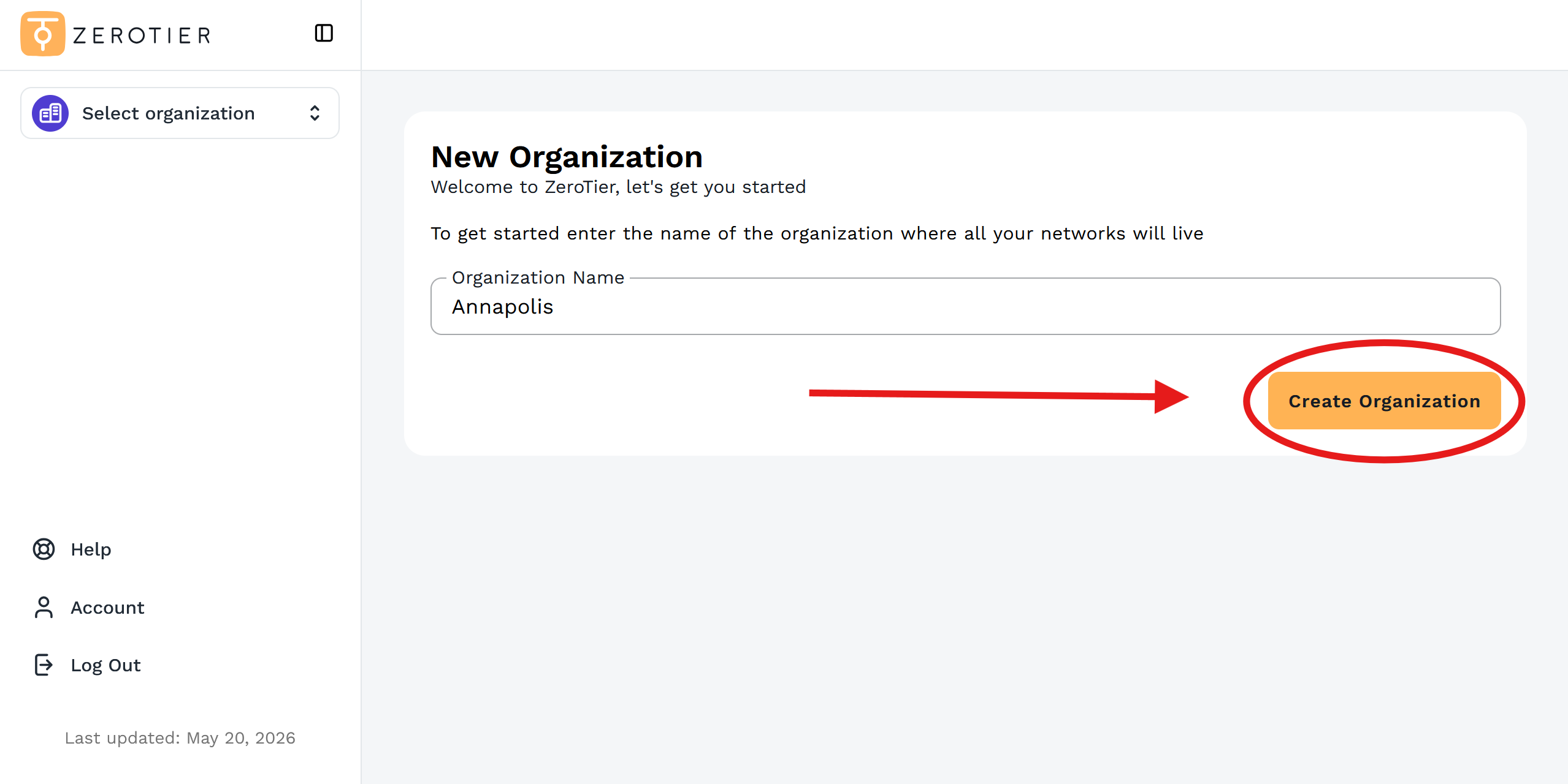 Create Organization