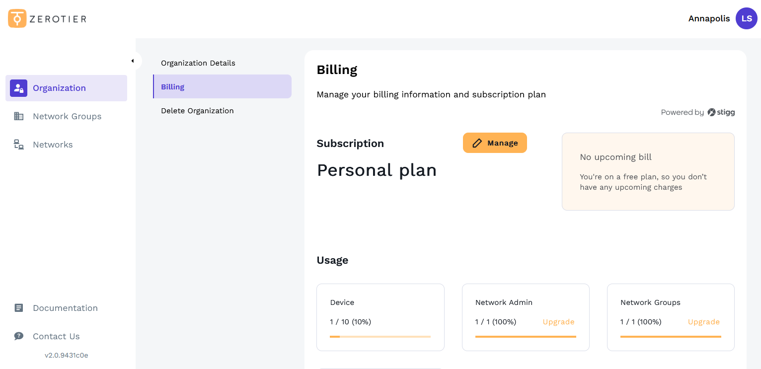 New Central Billing Page