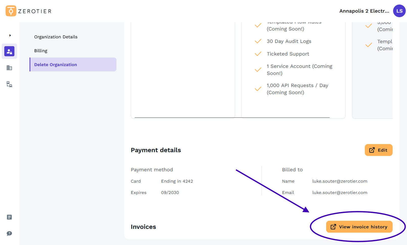 View Invoice History
